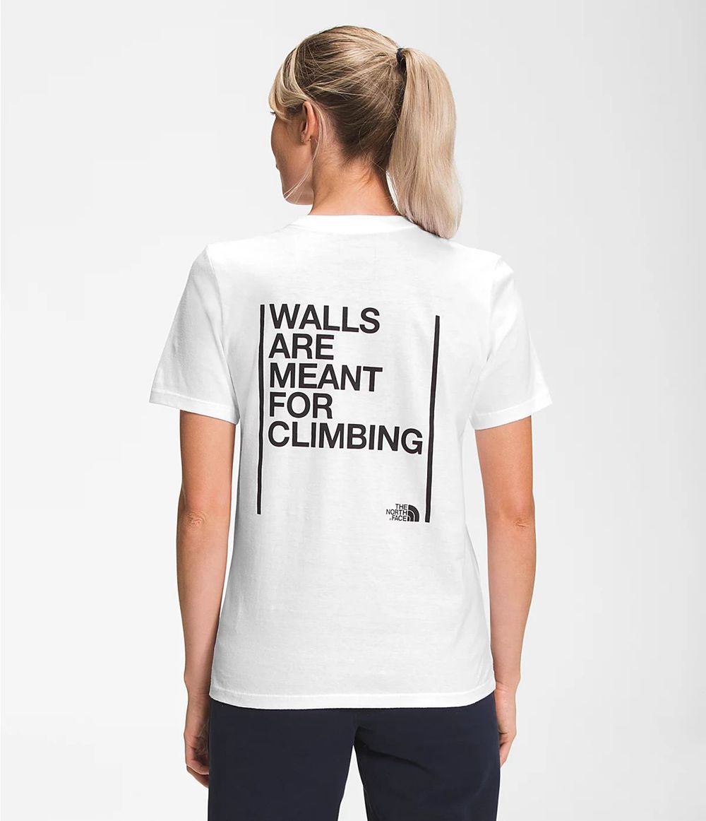 The North Face Kurzer Ärmel Walls T-Shirts Damen - Weiß CH-648JJUE